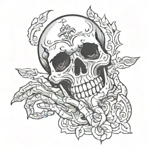 Skeleton Hand Tattoo Whit A Slider Lili In The Midle