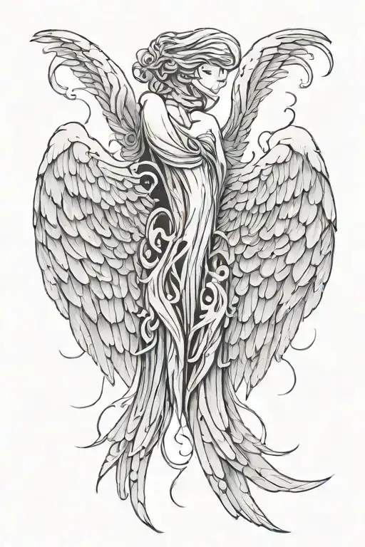 Massive Angel Wings With Melted Ends