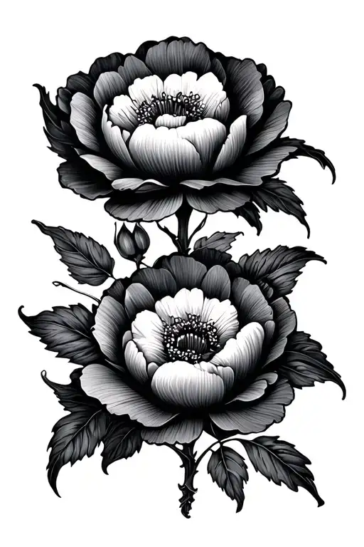 Dainty Floral Minamalist Tattoo Design