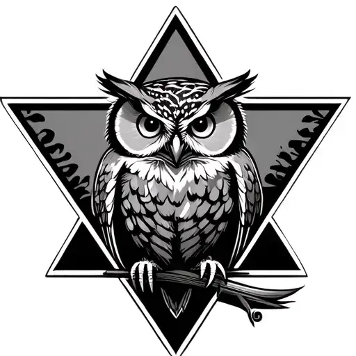 Owl Perched On Triangle