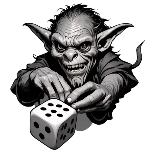Goblin Playing With Dice