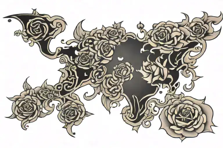 World Map With Luther's Rose Intertwined