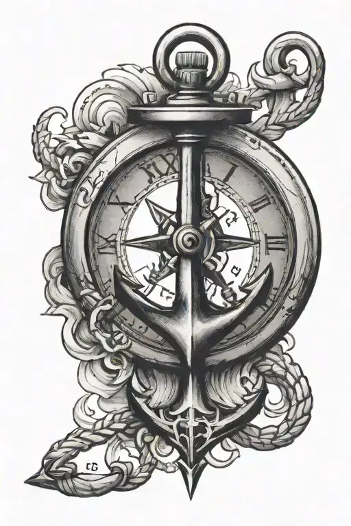 Small Clock With Anchor Connected