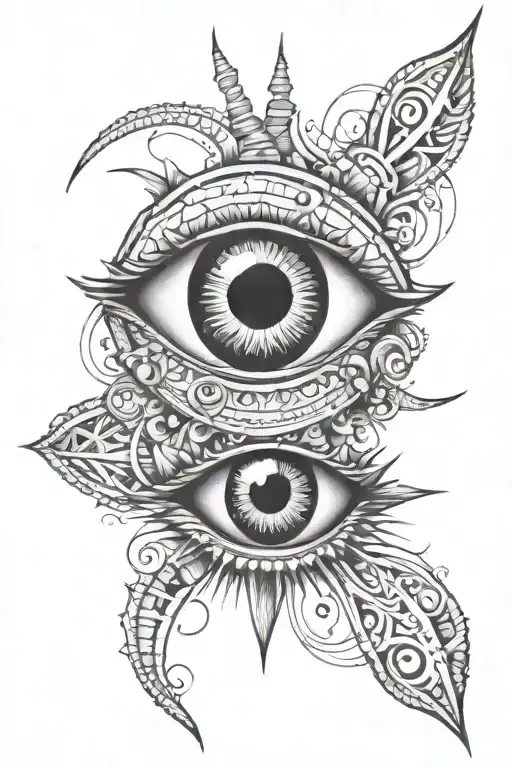 Evil Eye Looking Out Of Stitches Wound