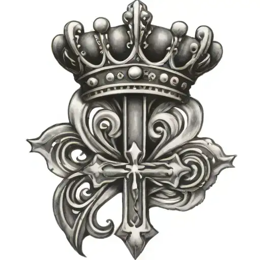 Cross With Crown Of Music Notes