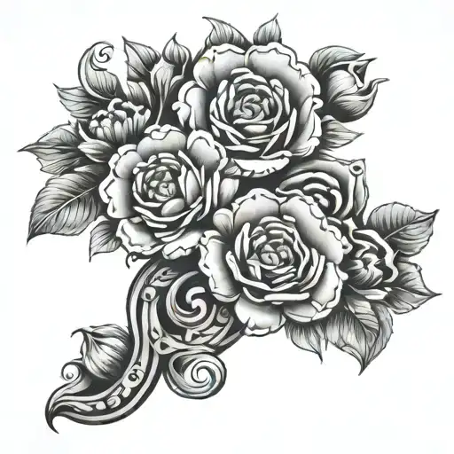 Basmattie Sonia Indriha Nandita On A Scroll With Flowers