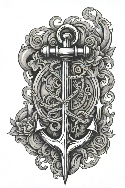 Anchor And Torch Surrounded