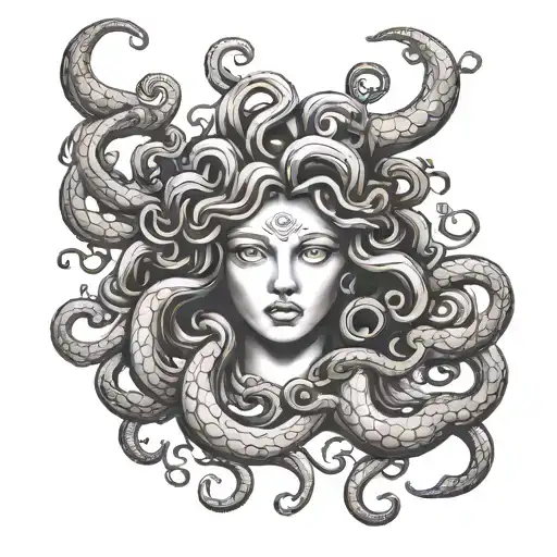 Small Tattoo Design Woth Medusa