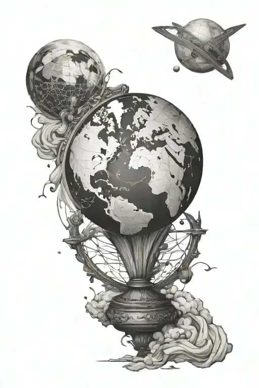 Creation Of Space And Earth Globe