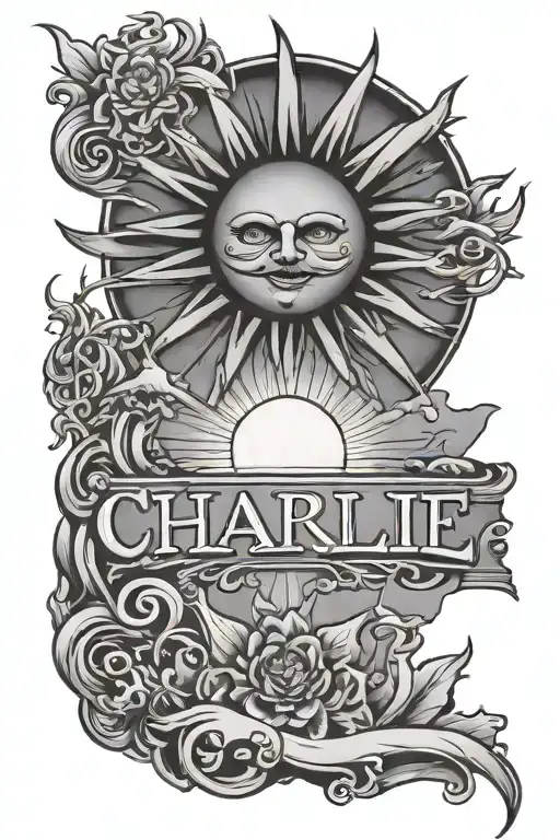 The Name Charlie With A Sun Setting