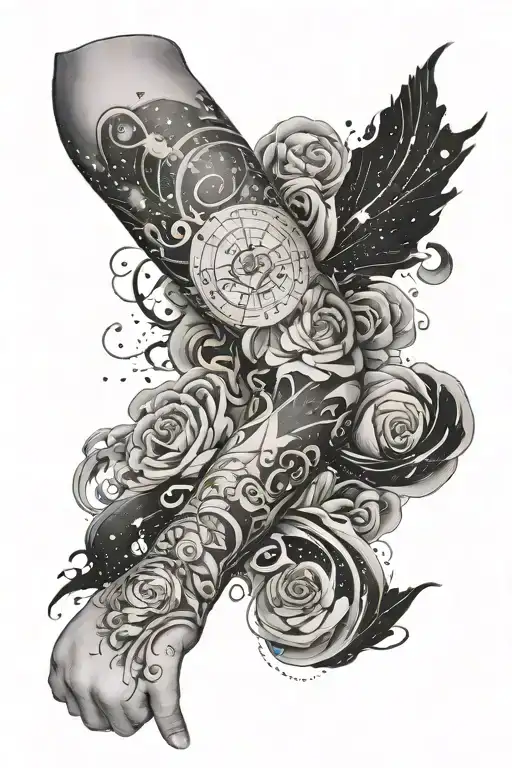 Galaxy Theme Arm Sleeve With Quote Written