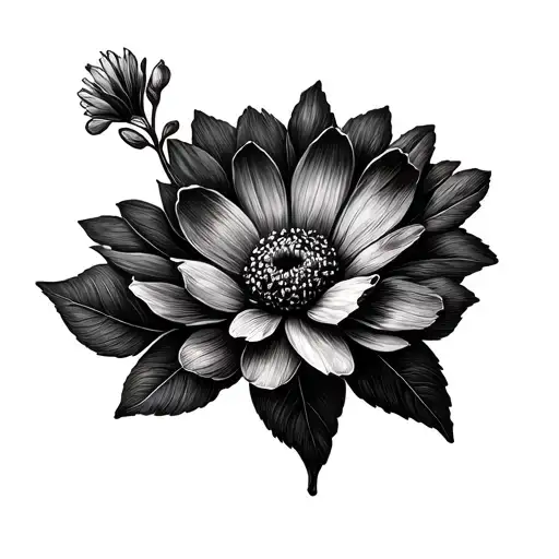 Fine Line Austria Alp Flower Minimalism Style Draw