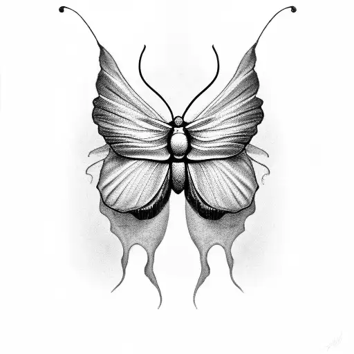 Elegant Black-grey Design Of A Luna Moth Resting On A Delicate Flower