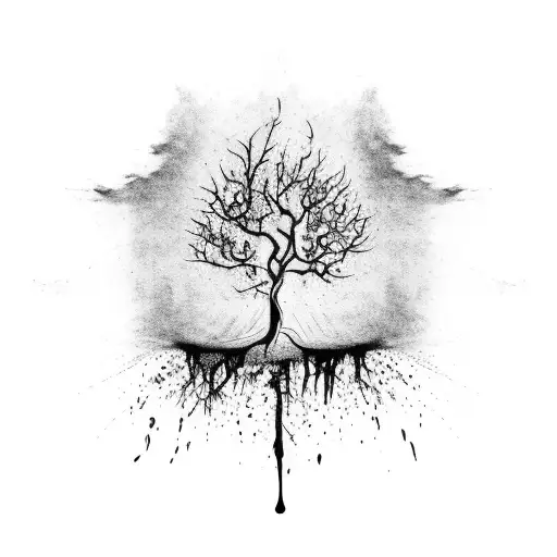 Tree For Liberty Dripping In Blood Tattoo