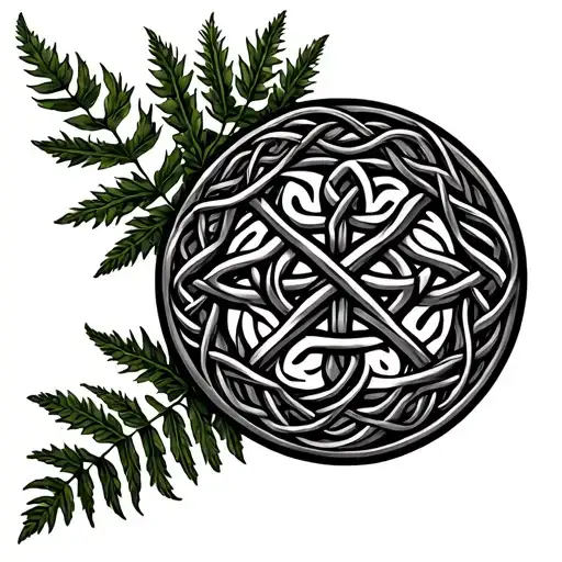 Celtic Knot Circular With Ferns & Thistles Incorporated