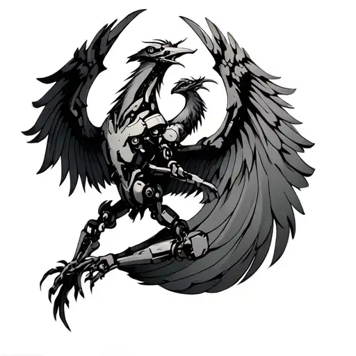 Phoenix With Robot Leg