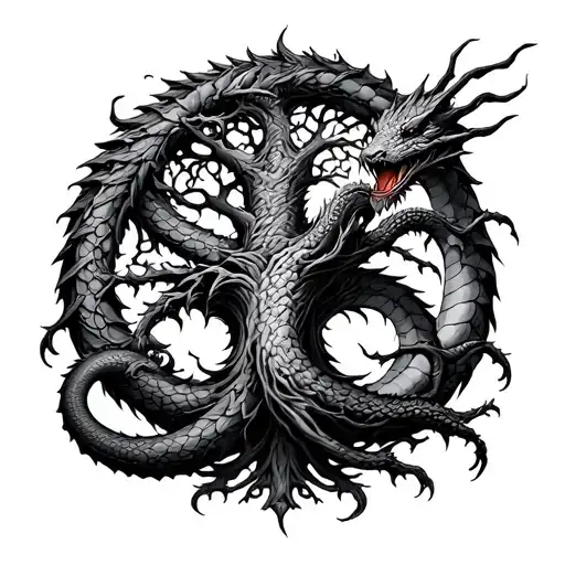 Yggdrasil Surrounded By Jormungandr