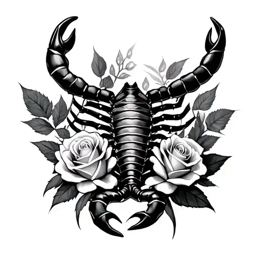 Skorpion And Rose Surrounded