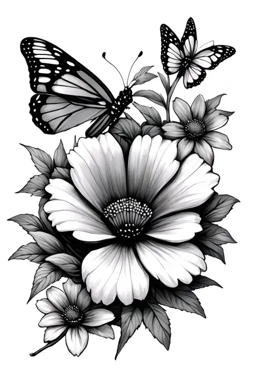 Small Dainty Butterfly's With Flowers