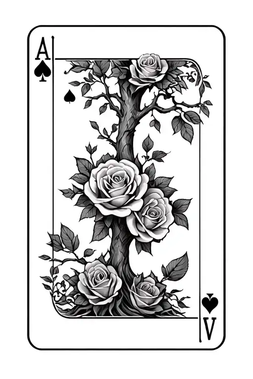 Tree With Roses And A Ace Card