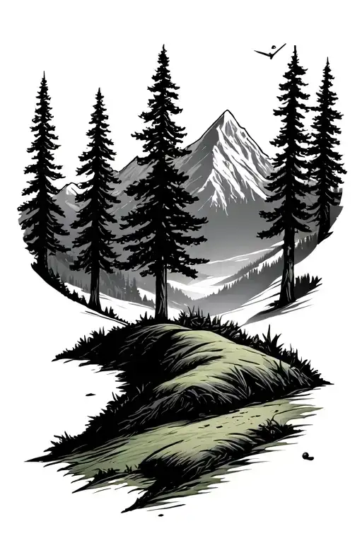 Disc Golf In The Mountains Filled With Trees