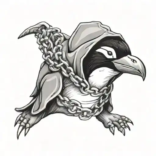 Penguin In Hoodie And Chains