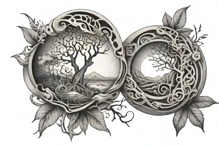 Abstract Symbols Representing Nature