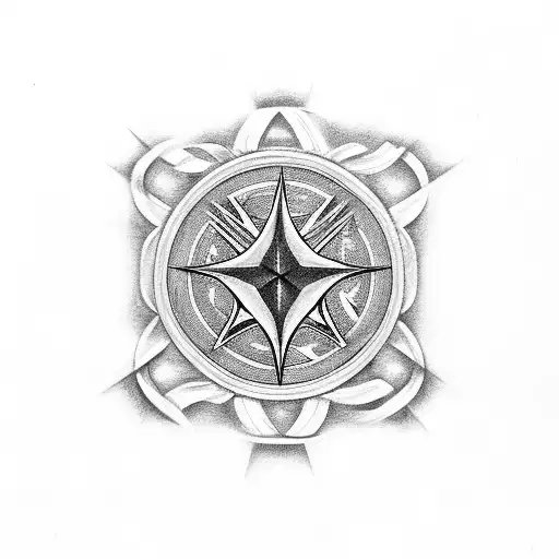 An Intricate Black And Grey Star Of Life Surrounded By Medical Allergy Symbols