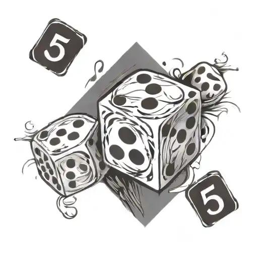 Dice With Number 5 Mix Whit Multi Sport