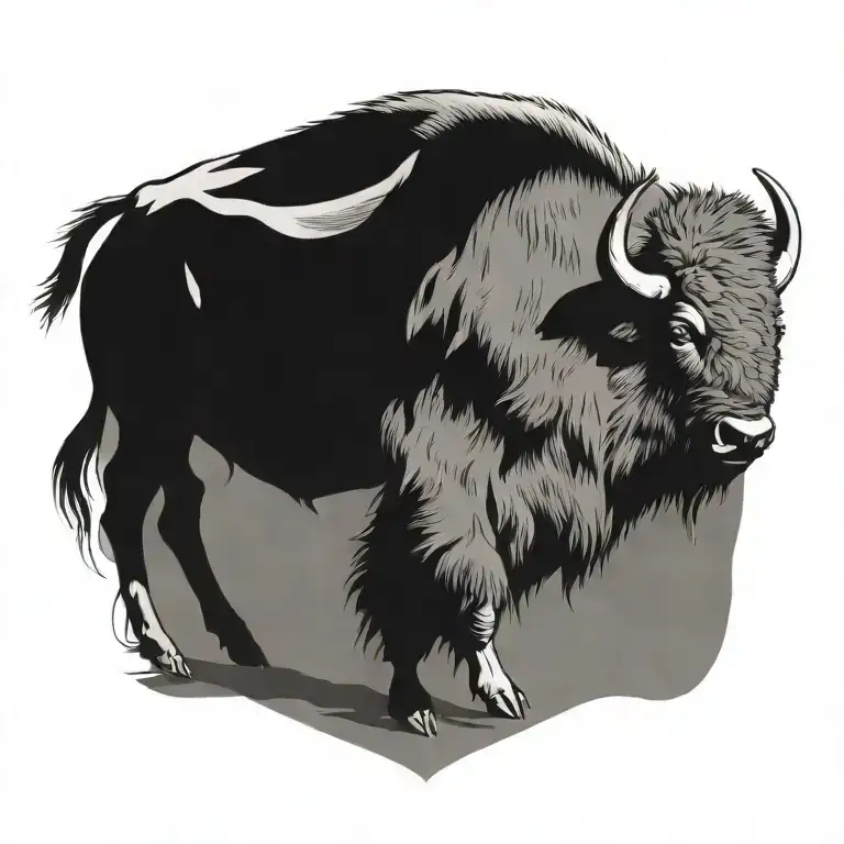 A Herd Of Fast Running Buffalo