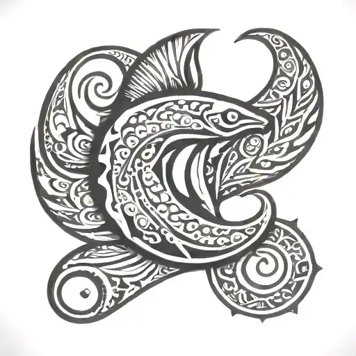 Polynesian Fish Hook With Patters