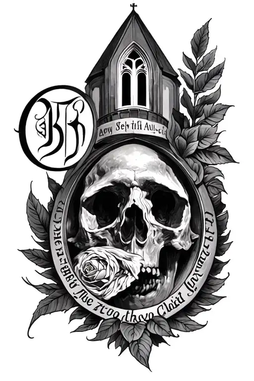 Church Style Tattoo With Middle Lettering Bf Alex Grey's Iconic