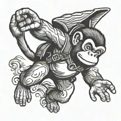 Skydiving Monkey Holding