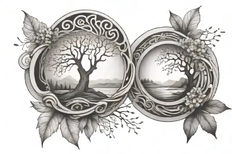 Abstract Symbols Representing Nature