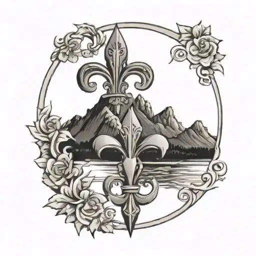Haiti Mountains With The Fleur De Lis Combine