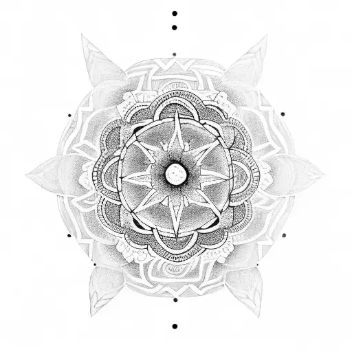 A Dotwork Tattoo Combining A Mandala And Viking Runes Inspired By The Love For Fleurs