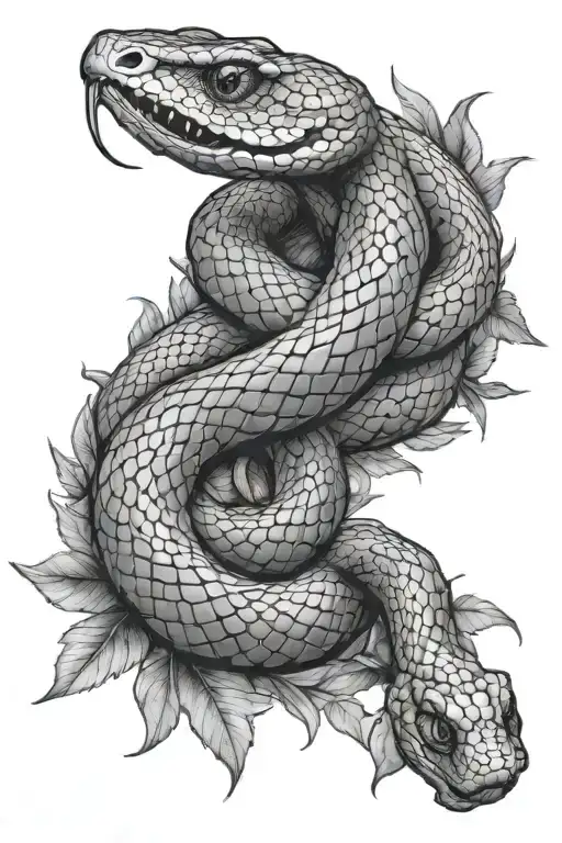 Meaningful Tattoo With Snake Wrapped