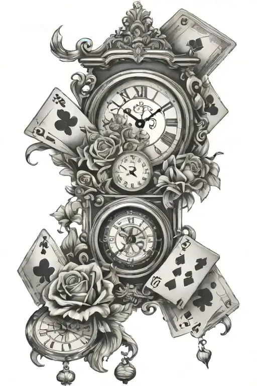 Clock With Playing Cards