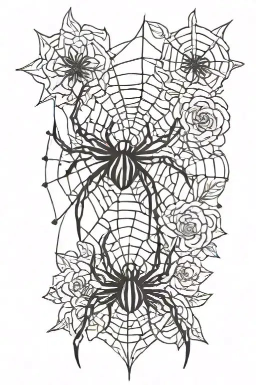 Floral And Spider Web