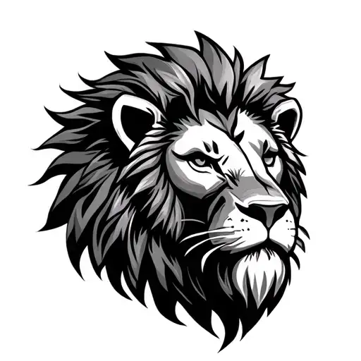 Lion Head With Cross In Its Beard