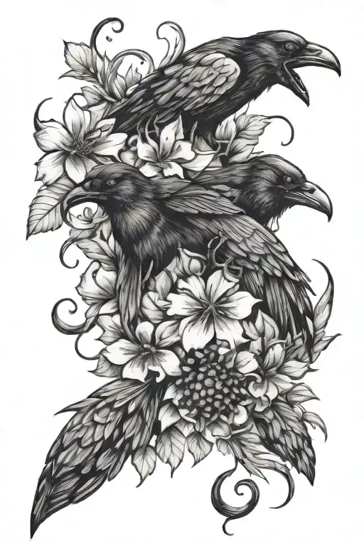 Raven Spiders Floral