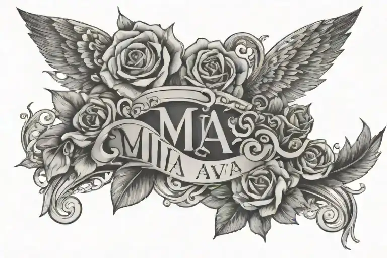 Mia Ava Baby Names On Chest