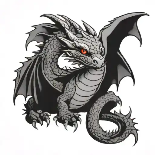 Toothless Dragon In Japanese Art Style