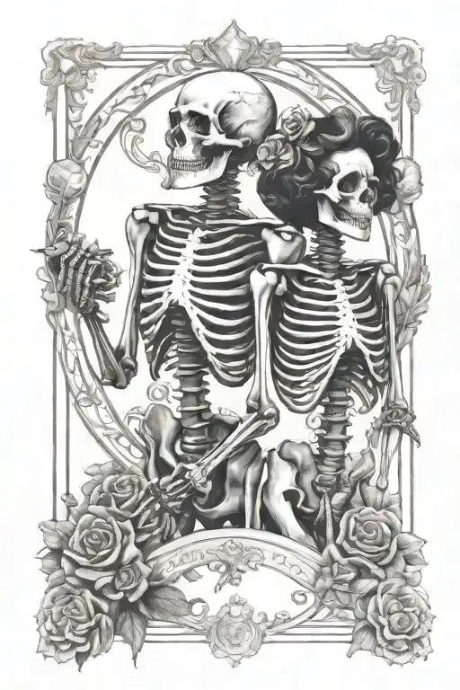 Man And Woman Skeleton Lovers
