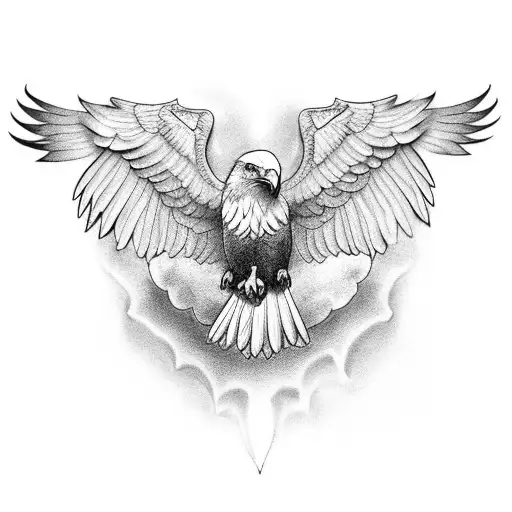 A Black And Grey Tattoo Featuring An Eagle As A Symbol Of Motivation