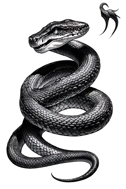 Coiled Venomous Snake