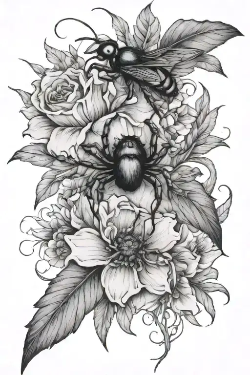 Raven Spiders Floral