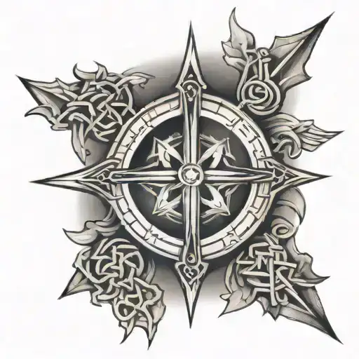 Mountain Celtic Cross Compass