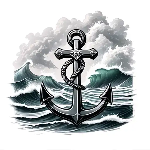 Cross Anchor Waves Crashing In The Background