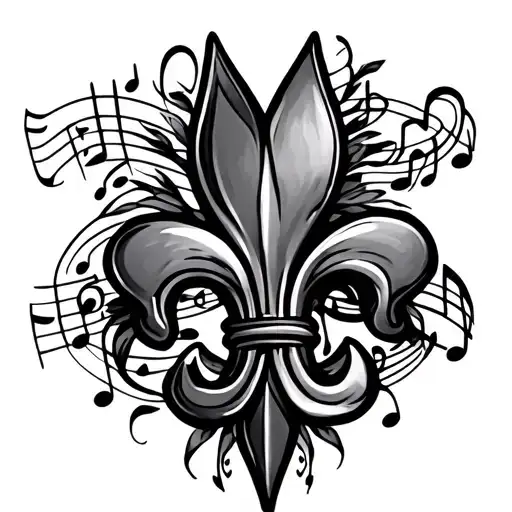 Fleur De Lis And Music Notes